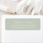 Elegante Script Pastel Green Wedding Rücksendeadre (Insitu)