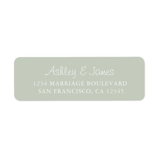 Elegante Script Pastel Green Wedding Rücksendeadre (Vorne)