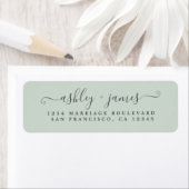 Elegante Script Pastel Green Wedding Rücksendeadre (Insitu)