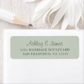 Elegante Script Pastel Green Wedding Rücksendeadre (Insitu)