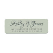 Elegante Script Pastel Green Wedding Rücksendeadre (Vorne)