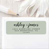 Elegante Script Pastel Green Wedding Rücksendeadre (Insitu)