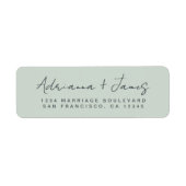 Elegante Script Pastel Green Wedding Rücksendeadre (Vorne)