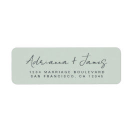 Elegante Script Pastel Green Wedding Rücksendeadre