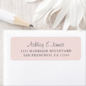 Elegante Script Pastel Pink Wedding Rücksendeadres (Insitu)