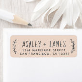 Elegante Script Pastel Pink Wedding Rücksendeadres (Insitu)