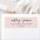 Elegante Script Pastel Pink Wedding Rücksendeadres (Insitu)