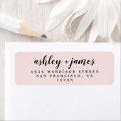 Elegante Script Pastel Pink Wedding Rücksendeadres (Insitu)