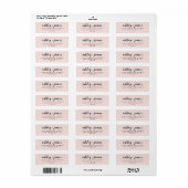 Elegante Script Pastel Pink Wedding Rücksendeadres (Vorne)