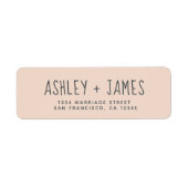 Elegante Script Pastel Pink Wedding Rücksendeadres (Vorne)