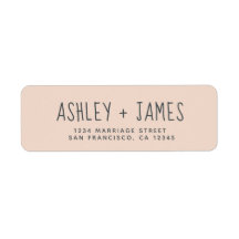 Elegante Script Pastel Pink Wedding Rücksendeadres