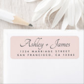 Elegante Script Pastel Pink Wedding Rücksendeadres (Insitu)