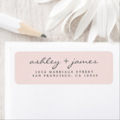 Elegante Script Pastel Pink Wedding Rücksendeadres (Insitu)