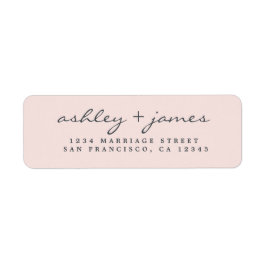 Elegante Script Pastel Pink Wedding Rücksendeadres