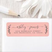 Elegante Script Pastel Pink Wedding Rücksendeadres (Insitu)