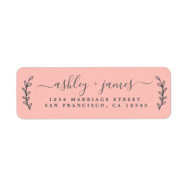 Elegante Script Pastel Pink Wedding Rücksendeadres