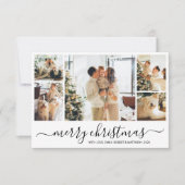Elegante Script Pic Collage Weihnachtskarte Einladung (Vorderseite)