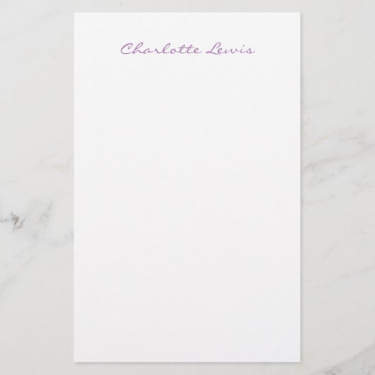 Elegante Script Plain Moderne Minimalistisch Briefpapier (Vorderseite)