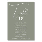 Elegante Script-Platzierung Tischnummer (Rückseite)