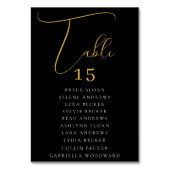 Elegante Script-Platzierung Tischnummer (Vorderseite)