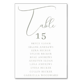 Elegante Script-Platzierung Tischnummer