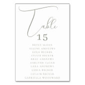 Elegante Script-Platzierung Tischnummer (Rückseite)