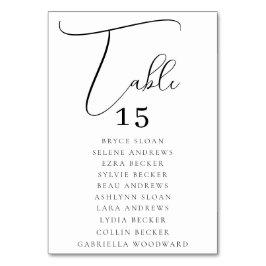 Elegante Script-Platzierung Tischnummer