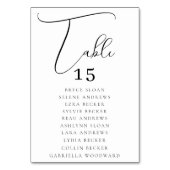 Elegante Script-Platzierung Tischnummer (Vorderseite)