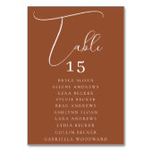 Elegante Script-Platzierung Tischnummer (Rückseite)