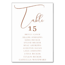 Elegante Script-Platzierung Tischnummer