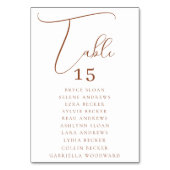 Elegante Script-Platzierung Tischnummer (Rückseite)