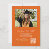Elegante Script QR Code Foto Graduation Party Einladung (Rückseite)