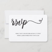 Elegante Script QR Code Generator Hochzeitswebsite RSVP Karte (Vorderseite)