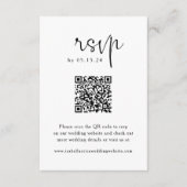 Elegante Script QR Code Hochzeit RSVP-Karte Begleitkarte (Vorderseite)