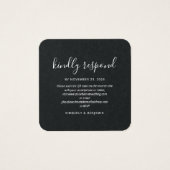 Elegante Script-QR-Code-Hochzeits-RSVP-Mini-Karte (Vorderseite)