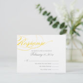 Elegante Script Response Card - Gelb RSVP Karte (Stehend Vorderseite)