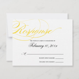 Elegante Script Response Card - Gelb RSVP Karte