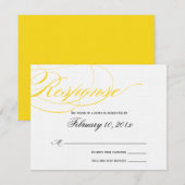 Elegante Script Response Card - Gelb RSVP Karte (Vorne/Hinten)