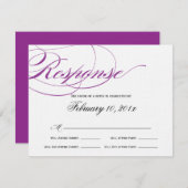 Elegante Script Response Card - Lila RSVP Karte (Vorne/Hinten)