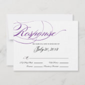 Elegante Script Response Card - Lila RSVP Karte (Vorderseite)
