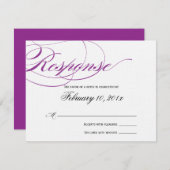 Elegante Script Response Card - Lila RSVP Karte (Vorne/Hinten)
