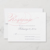 Elegante Script Response Card - Rosa Farbe RSVP Karte (Vorderseite)