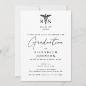 Elegante Script RN Nursing Foto Graduation Party Einladung (Vorderseite)