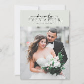 Elegante Script Romantic Foto Wedding Dankeskarte (Vorderseite)
