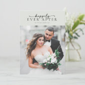 Elegante Script Romantic Foto Wedding Dankeskarte (Stehend Vorderseite)