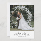 Elegante Script Romantic Foto Wedding Dankeskarte (Vorderseite)