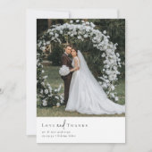 Elegante Script Romantic Foto Wedding Dankeskarte (Vorderseite)