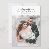 Elegante Script Romantic Foto Wedding Dankeskarte (Vorderseite)