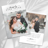 Elegante Script Romantic Foto Wedding Dankeskarte