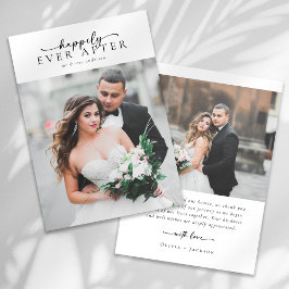Elegante Script Romantic Foto Wedding Dankeskarte